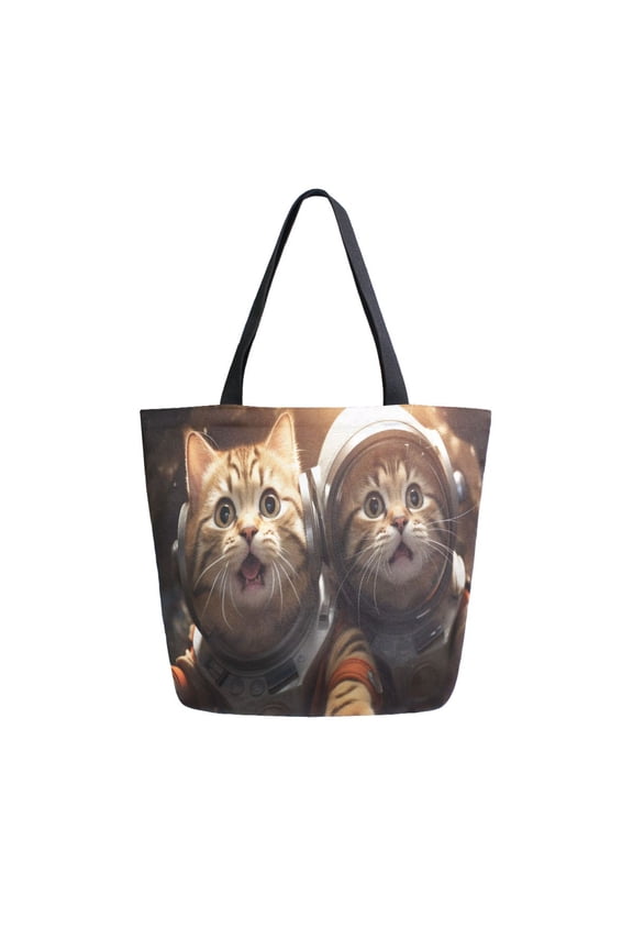 Cute Cats Large Shoulder Tote Bag Canvas Handbag for Outdoor Beach