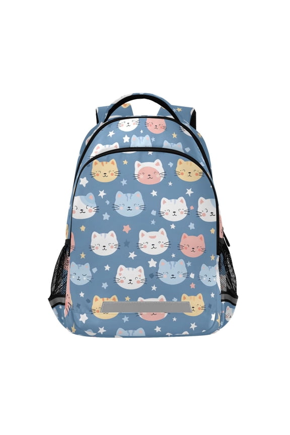Cute Cats and Stars Backpack Elementary School Bag Bookbag Travel Rucksack