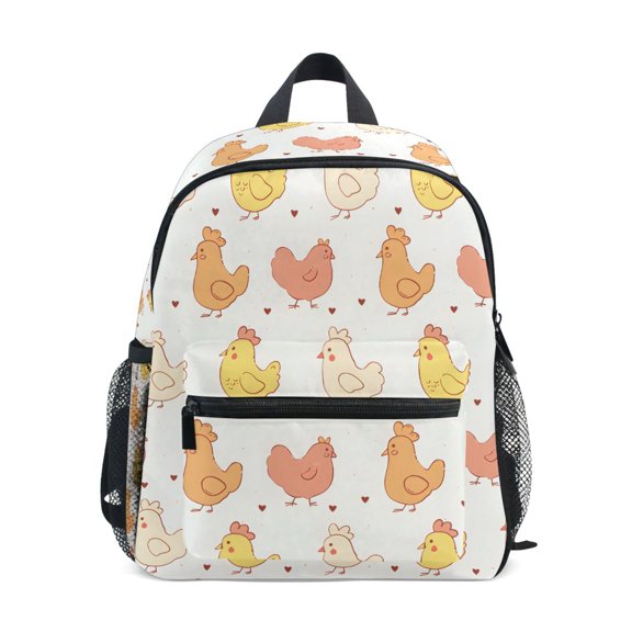 ALAZA Cute Chicken and Heart School Backpack Small Bookbag Mini Bags