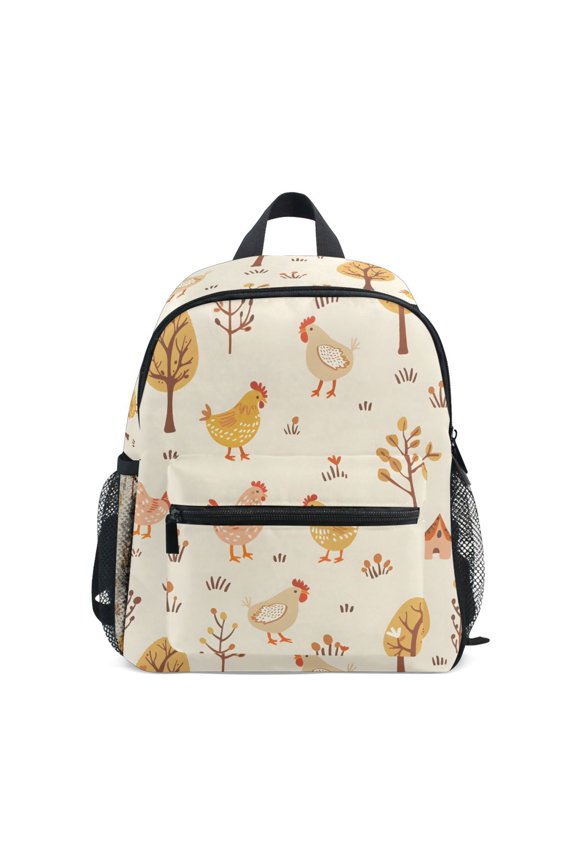 Cute Chicken and Trees School Backpack Small Bookbag Mini Bags