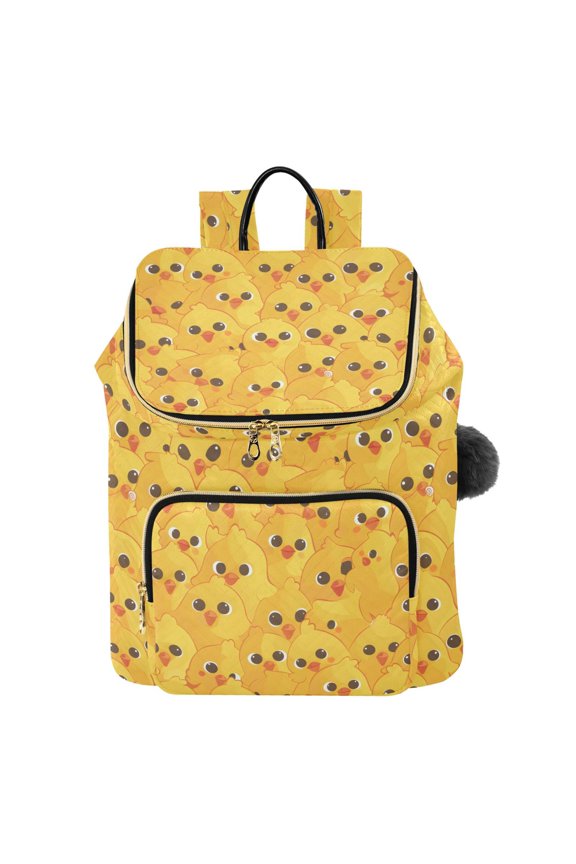 Cute Chickens Yellow Travel Backpack Laptop Bag Large Capacity Daypack