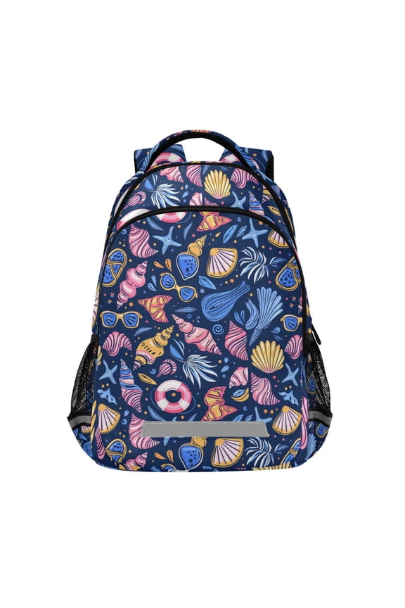 Cute Conch Sea Shells Backpack Elementary School Bag Bookbag Travel Rucksack
