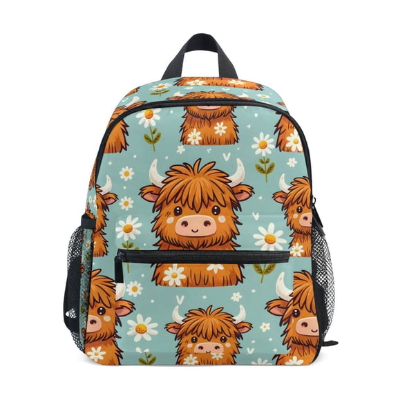 ALAZA Cute Cow with Daisy School Backpack Small Bookbag Mini Bags