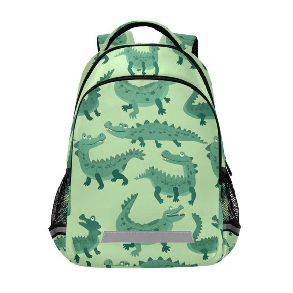ALAZA Cute Crocodile Backpack Elementary School Bag Bookbag Travel Rucksack