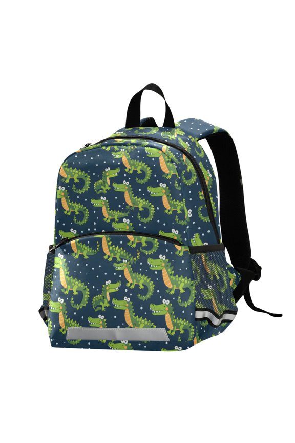 Cute Crocodile Hand Drawn School Backpack Elementary Student Bookbag
