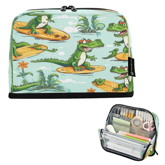 ALAZA Cute Crocodile Pencil Case Pen Pouch Bag Large Capacity Organizer
