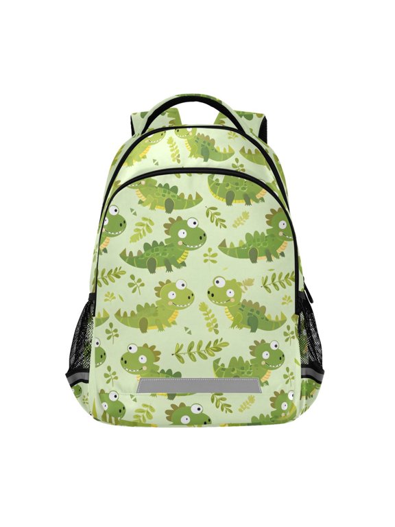 Cute Crocodile Wild Leaves Backpack Elementary School Bag Bookbag Travel Rucksack