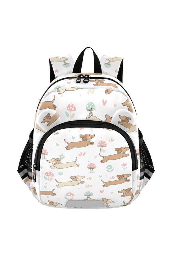Cute Dachshund Dog Mushrooms Mini Backpack School Bookbag Age 3-7 Medium