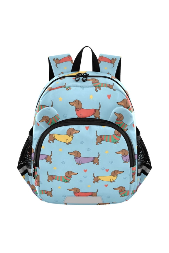 Cute Dachshund Dogs Mini Backpack School Bookbag Age 3-7 Medium