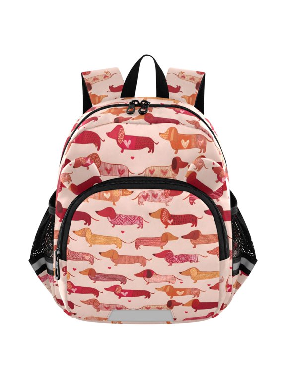 Cute Dachshund Dogs Mini Backpack School Bookbag Age 3-7 Small