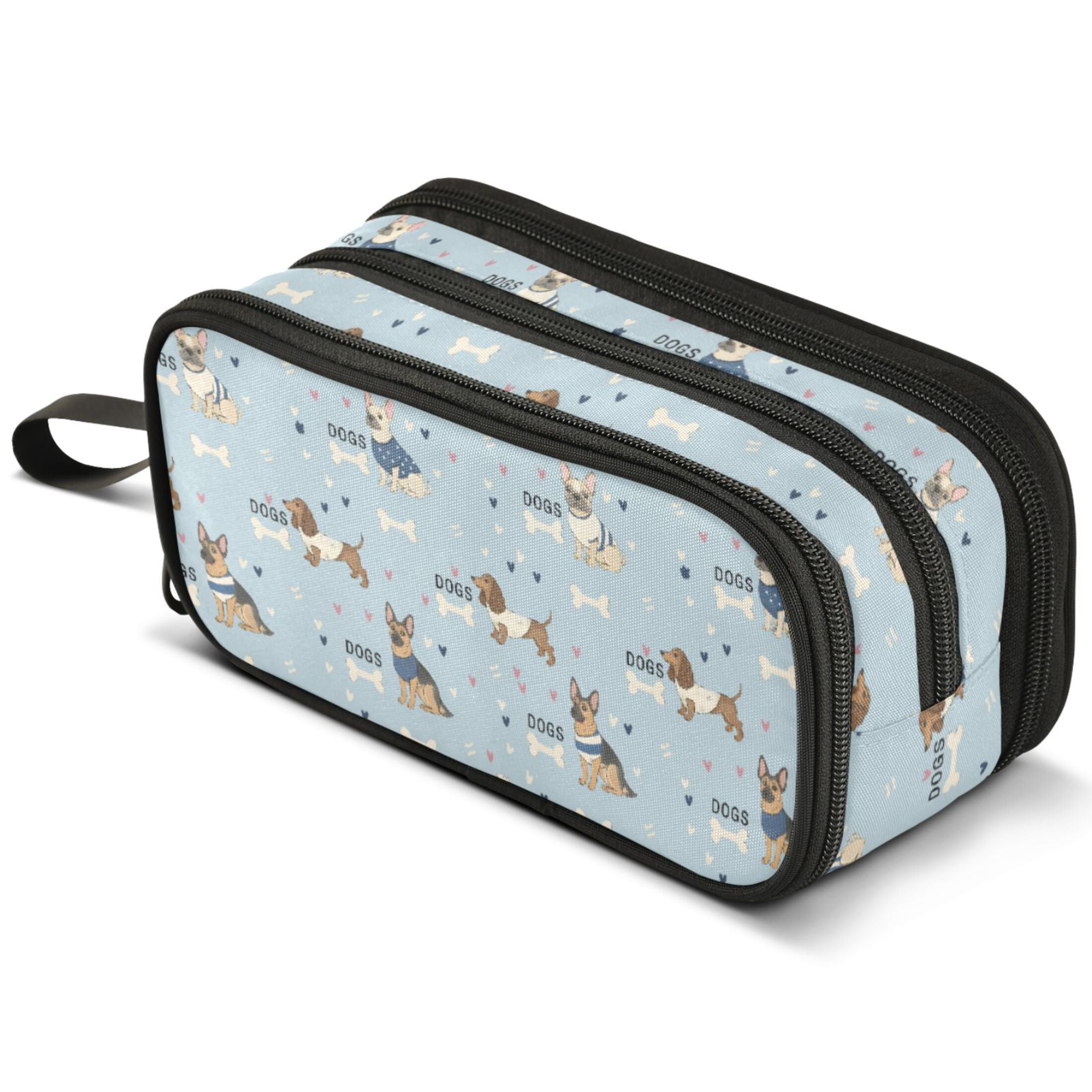 ALAZA Cute Dachshund Shepherd Dogs Pencil Case Bag Large 3 Compartment ...