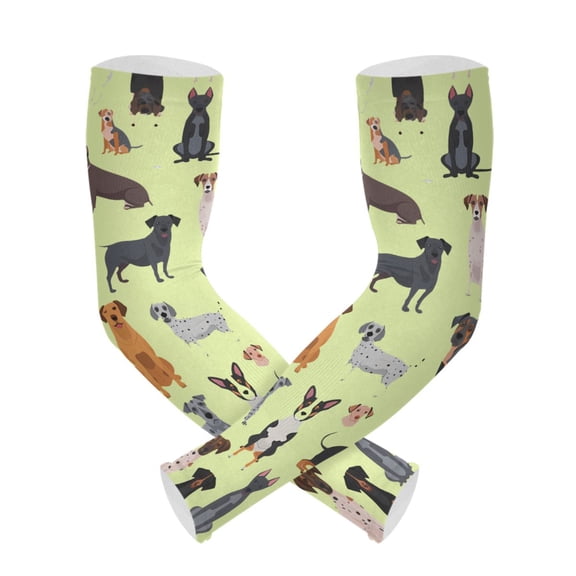 ALAZA Cute Difference Dogs UV Sun Protection Arm Sleeves UPF 50+ Compression Cooling Sleeve 1 Pair