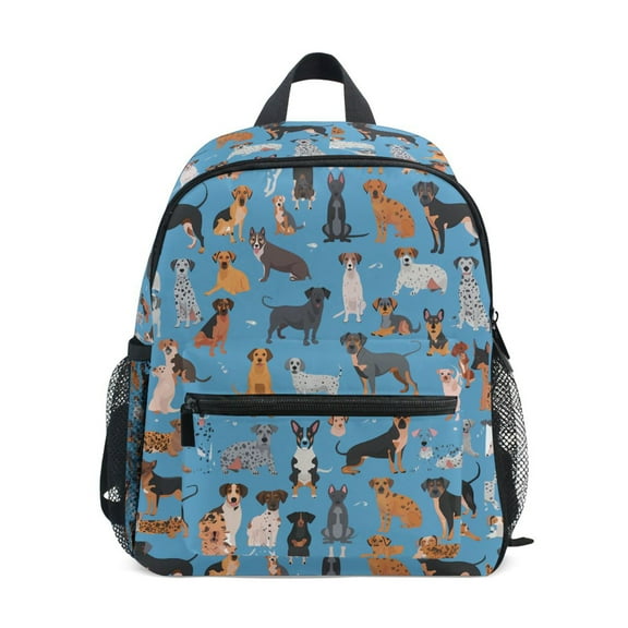 ALAZA Cute Different Dogs on Blue School Backpack Small Bookbag Mini Bags