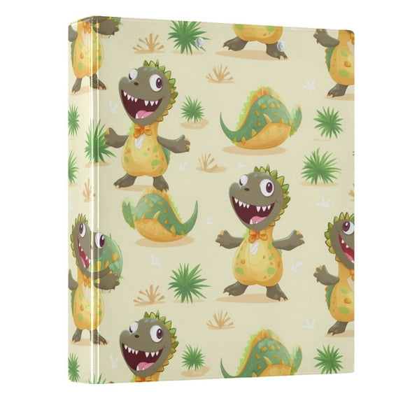 ALAZA Cute Dino Dinosaur Baby 3 Ring Binder 1.5 Inch Three Ring Office Binders w/ clipboard & 3 pockets, Hold 200 Sheets, 1 pc