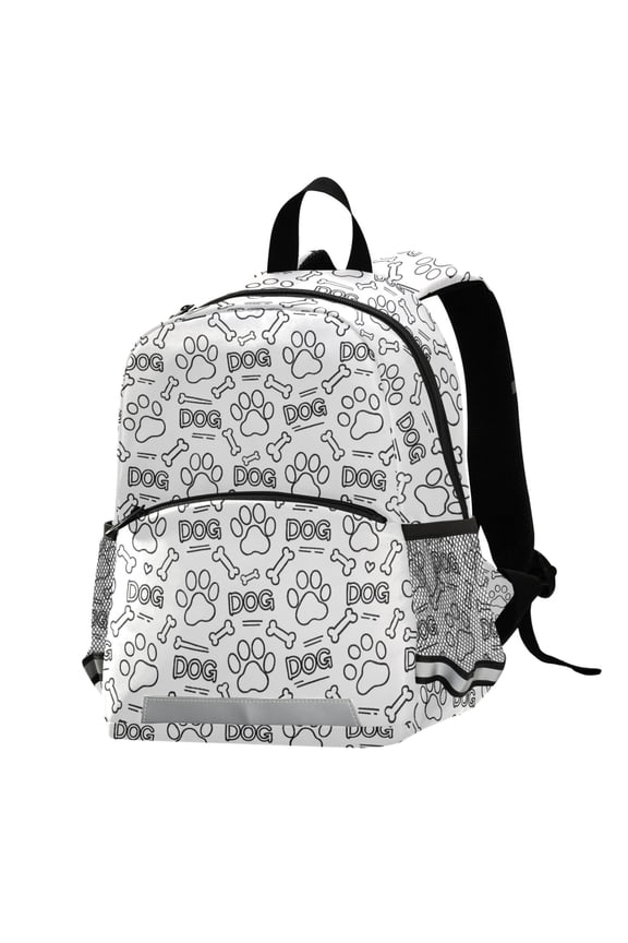 Cute Dog Paw Print School Backpack Elementary Student Bookbag