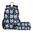 thumbnail image 1 of ALAZA Cute Dog Snowflakes School Backpack Lunch Box Set Student Bookbag, 1 of 7