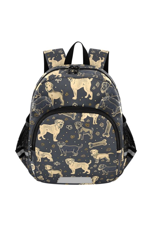 Cute Dog and Bones Mini Backpack School Bookbag Age 3-7 Medium