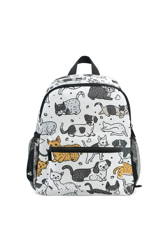 Cute Dogs Cats School Backpack Small Bookbag Mini Bags