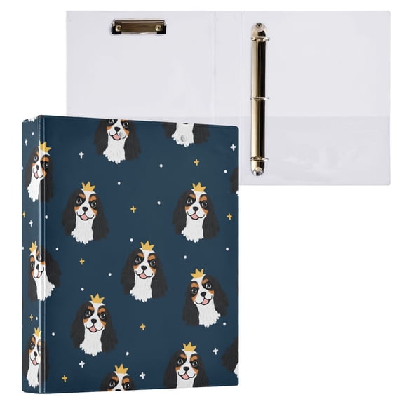 ALAZA Cute Dogs Hardcover 3 Ring Binder 1.5" D-Rings with Interior Pockets Binders School 1 PC