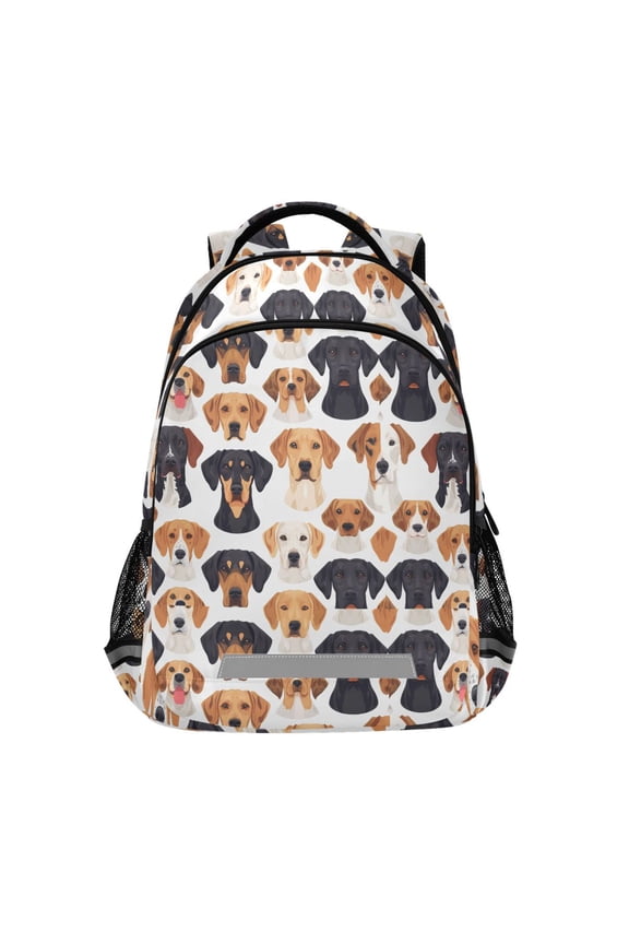 Cute Dogs Heads Backpack Elementary School Bag Bookbag Travel Rucksack