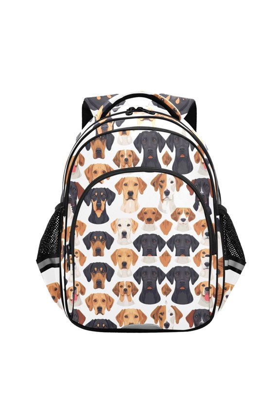 Cute Dogs Heads School Backpack Elementary Bag Bookbag Travel Rucksack