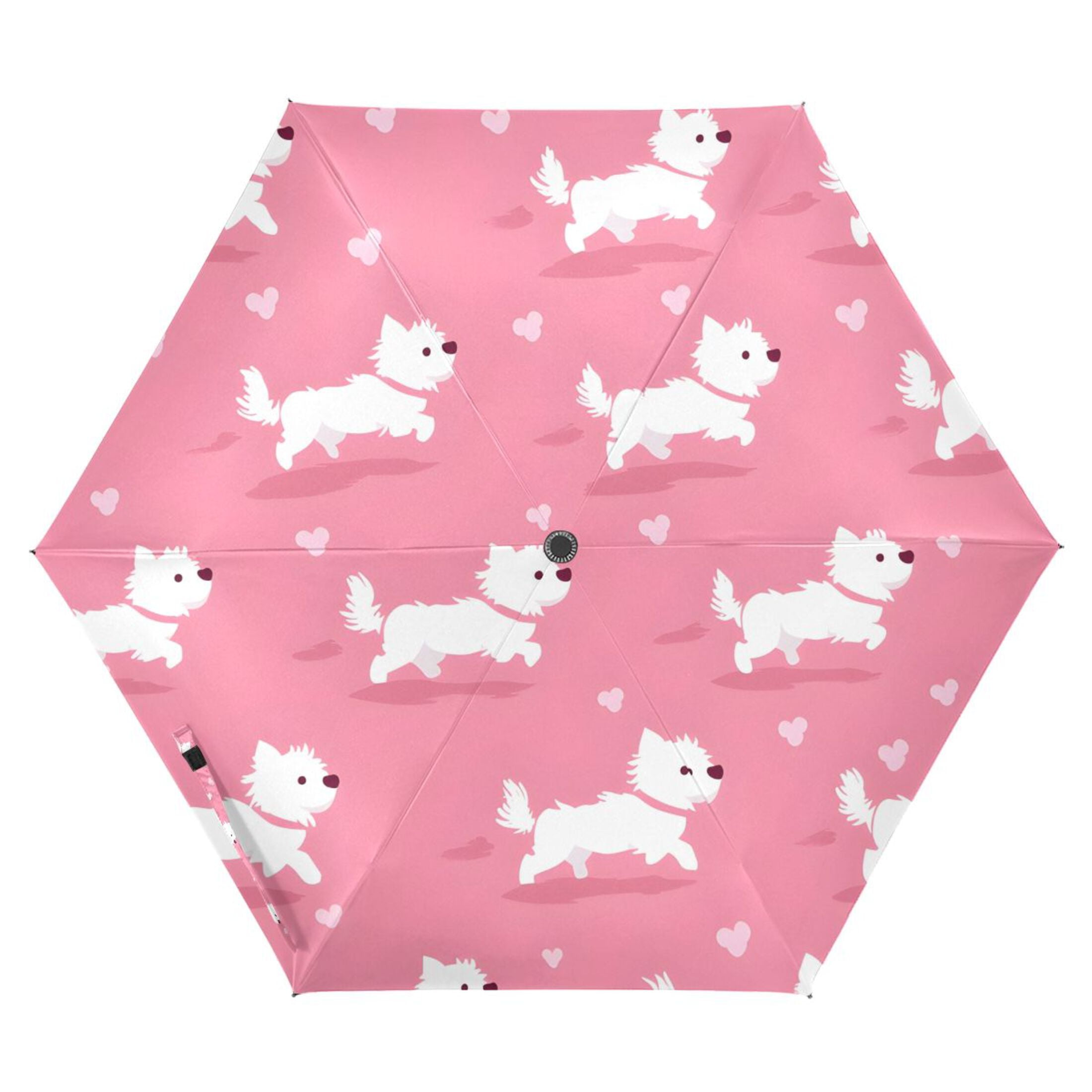 ALAZA Cute Dogs UPF 50+ Compact Folding Umbrella for Rain Travel Umbrella Packable