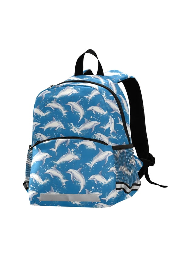 Cute Dolphin Jumping School Backpack Elementary Student Bookbag
