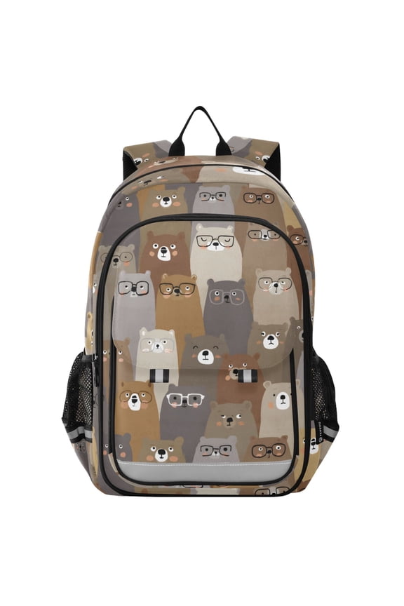 Cute Doodle Bears Laptop Backpack Purse Travel Bag Casual School Bookbag Rucksack for Women Men