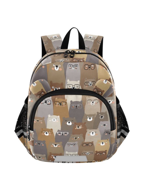 Cute Doodle Bears Mini Backpack School Bookbag Age 3-7 Small