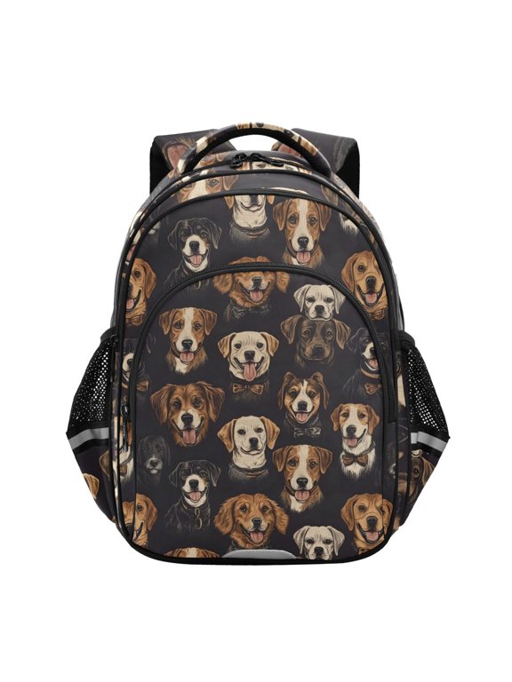 Cute Doodle Cartoon Dogs School Backpack Elementary Bag Bookbag Travel Rucksack