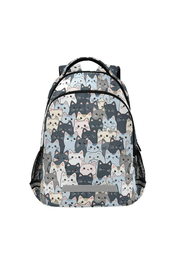 Cute Doodle Cats Backpack Elementary School Bag Bookbag Travel Rucksack