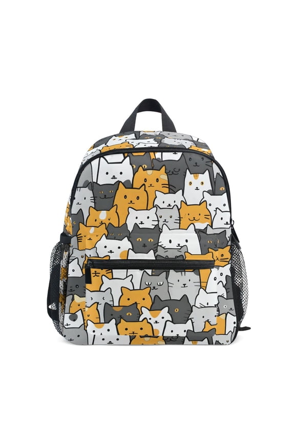 Cute Doodle Cats School Backpack Small Bookbag Mini Bags