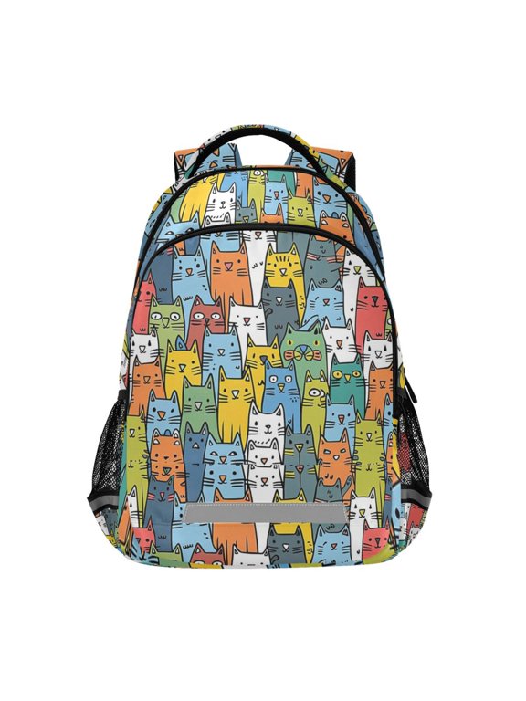 Cute Doodle Cats-a1 Backpack Elementary School Bag Bookbag Travel Rucksack