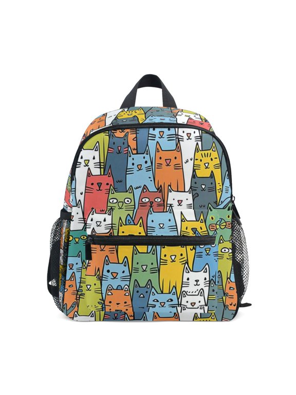 Cute Doodle Cats-a1 Toddler Backpack for Preschool Kindergarten Kids Bags