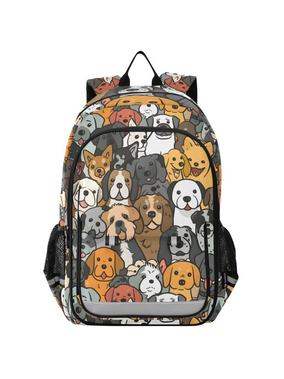 Cute Doodle Dog Corgi Laptop Backpack Purse Travel Bag Casual School Bookbag Rucksack for Women Men