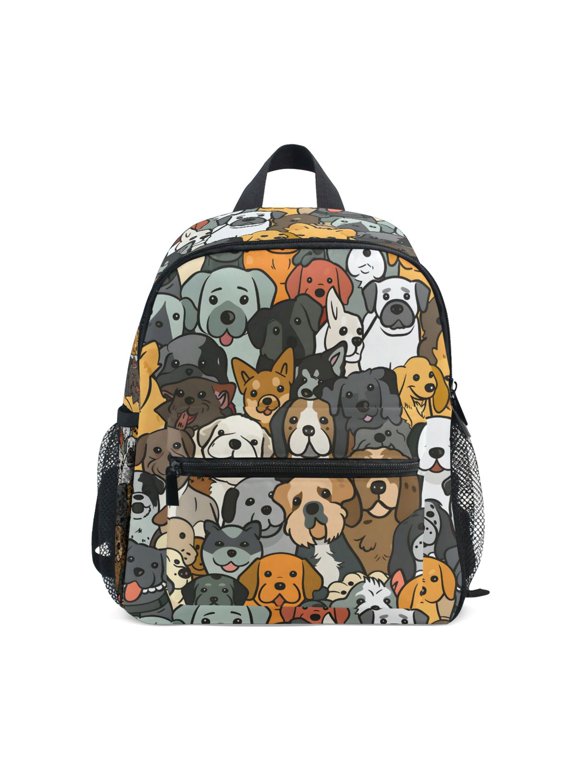 Cute Doodle Dog Corgi Toddler Backpack for Preschool Kindergarten Kids Bags
