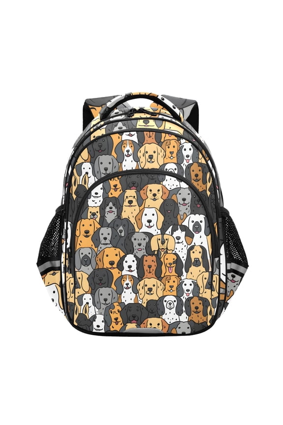 Cute Doodle Dog School Backpack Elementary Bag Bookbag Travel Rucksack