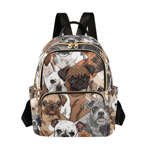 ALAZA Cute Doodle Pug Dogs Womens Travel Laptop Backpack Large Daypack Ladies Shoulder Bags S
