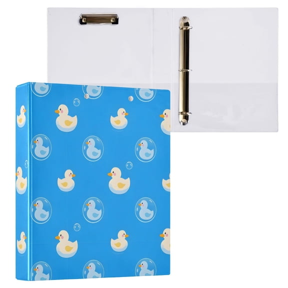 ALAZA Cute Duck Hardcover 3 Ring Binder 1.5" Round Rings Interior Pockets Binders Organizer 1 Pack