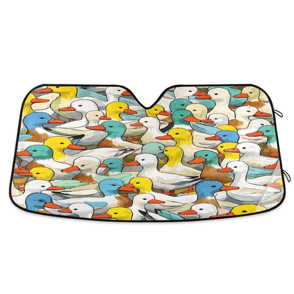 ALAZA Cute Ducks Windshield Sun Shade Car Foldable Sun Visor Block UV Rays Protector 55"x27.6"