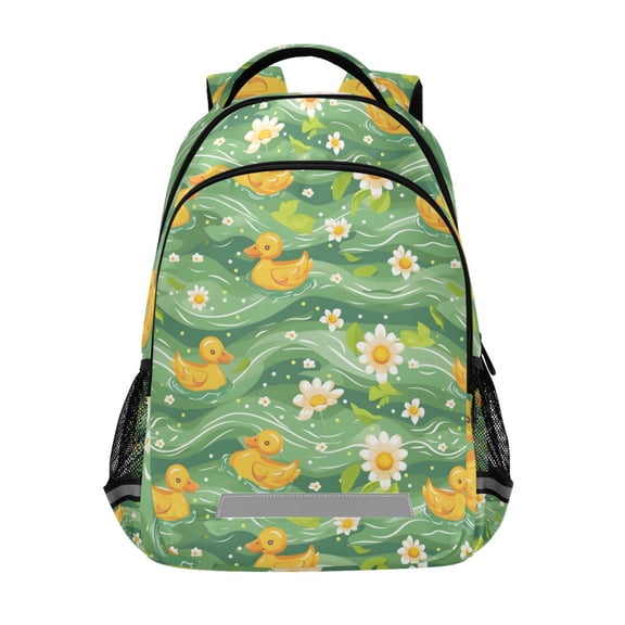 ALAZA Cute Ducks and Daisy Flower Backpack Elementary School Bag Bookbag Travel Rucksack