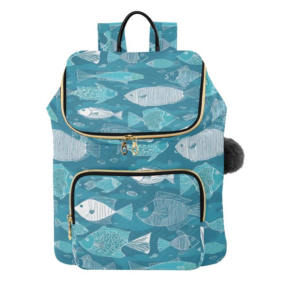 ALAZA Cute Fishes Travel Backpack Laptop Bag Large Capacity Daypack