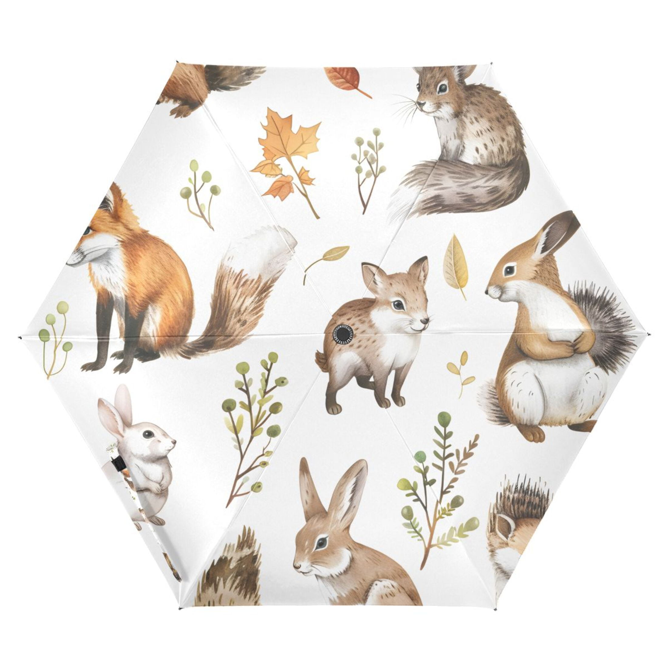 ALAZA Cute Forest Animals UPF 50+ Compact Folding Umbrella for Rain Travel Umbrella Packable