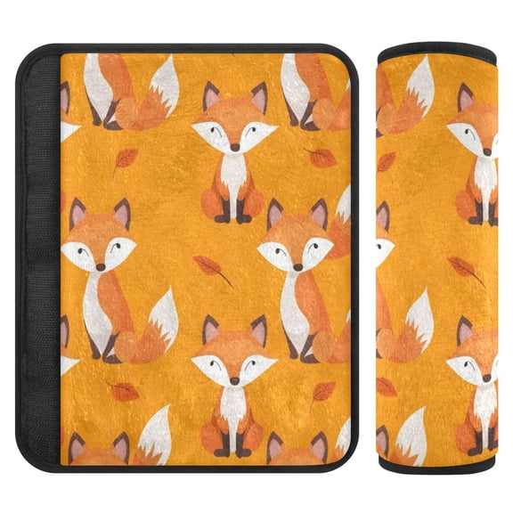 ALAZA Cute Fox Car Seat Belt Adjuster Neck Covers Shoulder Cushions Pads S