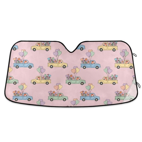 ALAZA Cute Fox Driving Pattern Car Windshield Sun Shade Foldable UV Ray Sunshade Visor Protector 55 x 27.6in