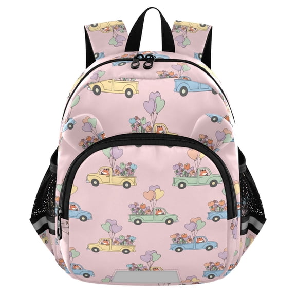 ALAZA Cute Fox Driving Mini Backpack School Bookbag Age 3-7 Small