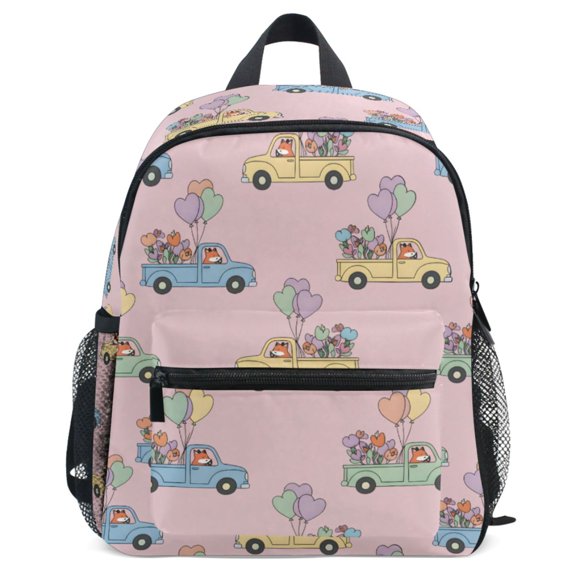 ALAZA Cute Fox Driving Pattern School Backpack Student Bookbag Mini Bag