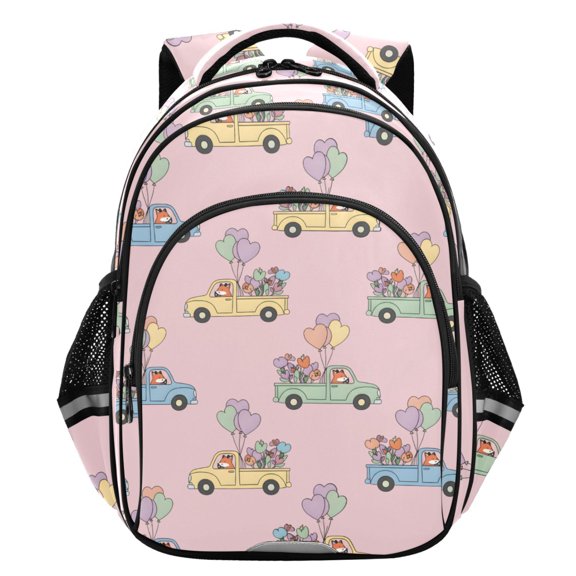 ALAZA Cute Fox Driving School Backpack Elementary Bag Student Bookbag Travel Rucksack