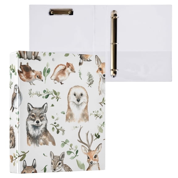 ALAZA Cute Fox Owls Hardcover 3 Ring Binder 1.5" Round Rings Interior Pockets Binders Organizer 1 Pack