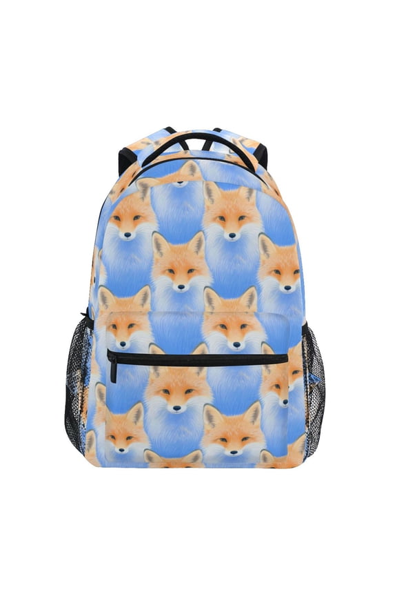 Cute Fox Pattern School Backpack Elementary Bookbag Laptop Bags Travel Daypack